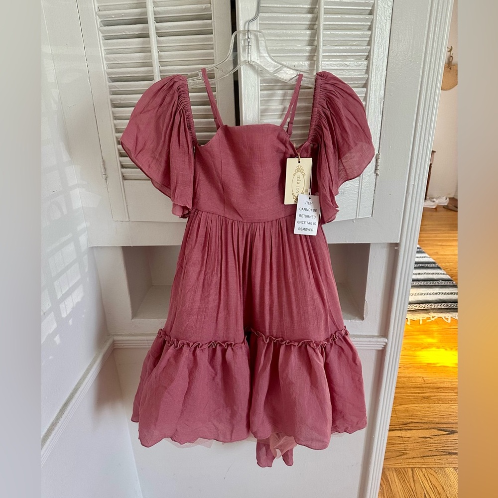 NWT JOYFOLIE Kids Pink Ruffled Dress - Size 6 - Picture 7 of 9